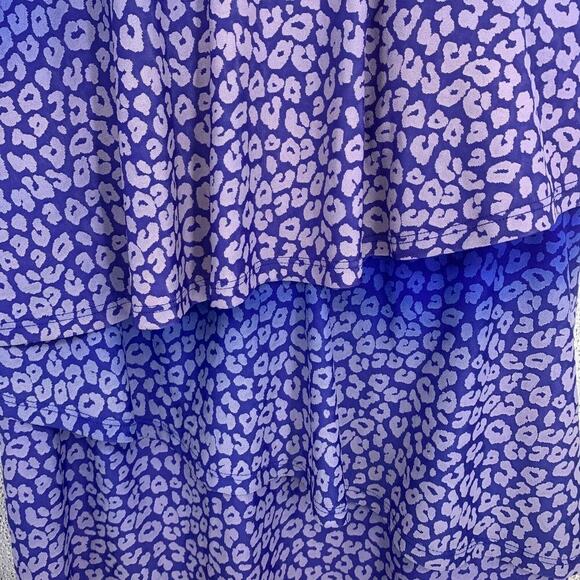 NEW Lane Bryant Sz 18 Tiered Leopard Blue Ombre Ruffle Tankini Swim Top NWOT - Picture 3 of 7